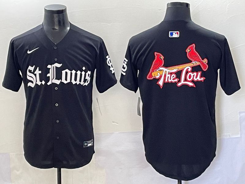 Men 2025 St.Louis Cardinals Blank Black Five generations Joint Name Nike MLB Jersey style 3->st.louis cardinals->MLB Jersey